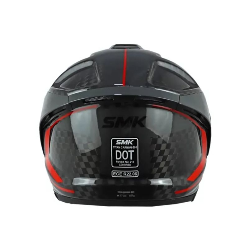 CASCO SMK TITAN CARBON NERO NEGRO GRIS ROJO