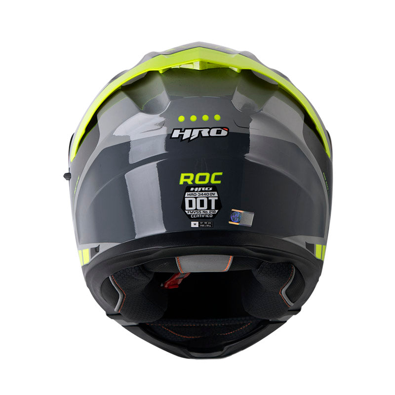 CASCO HRO HRO-3440 DV ROC GRIS AMARILLO NEON VISOR IRIDIUM AZUL