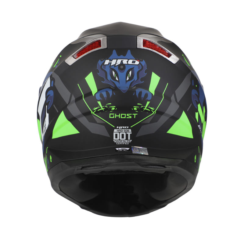 CASCO HRO HRO-508 GHOST MATE NEGRO VERDE NEON