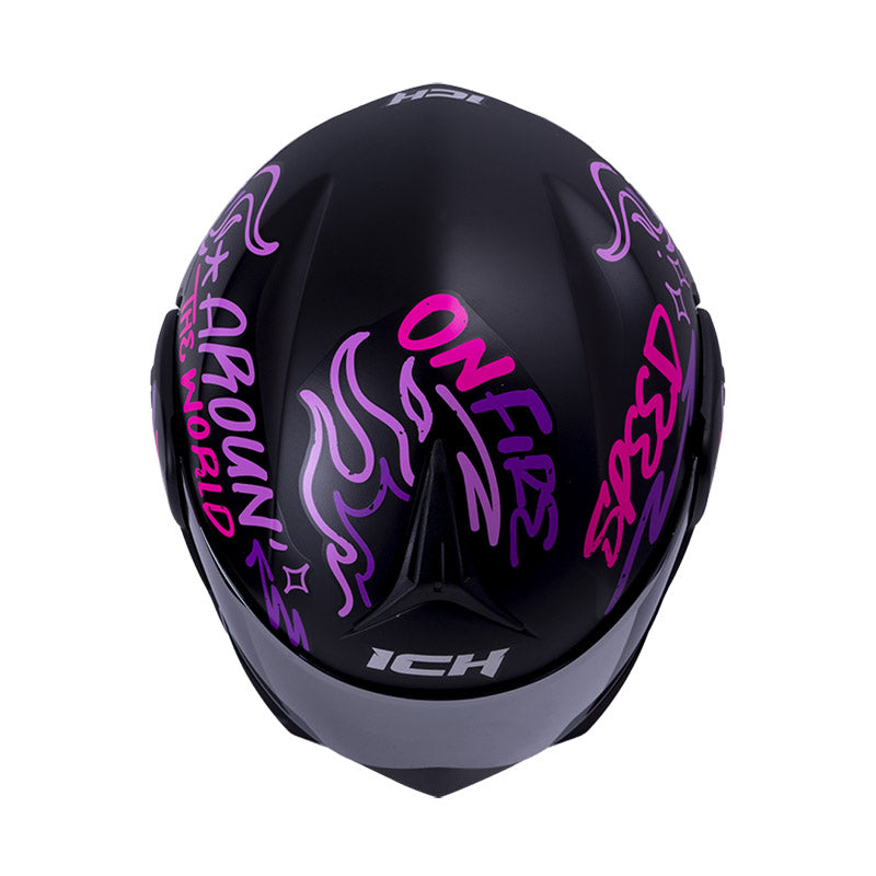 CASCO ICH ICH-3110DV NO FEAR MATE NEGRO FUCSIA VISOR RAMDON