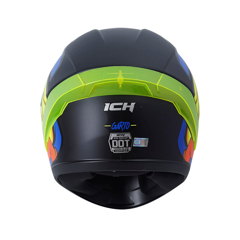 CASCO ICH-501SP GARTO MATE NEGRO AZUL VISOR HUMO