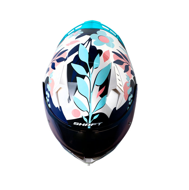 CASCO SHAFT SH-526SP NATURA BLANCO PERLA AZUL VISOR IRIDIUM