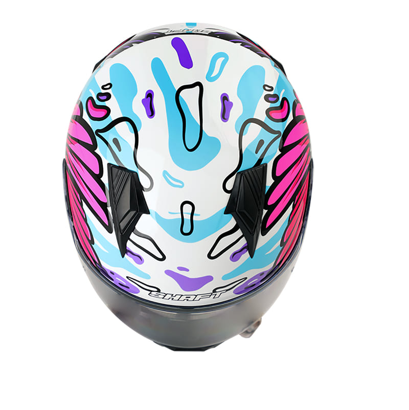 CASCO SHAFT SH-581EVO COLIBRI BLANCO MORADO NEON