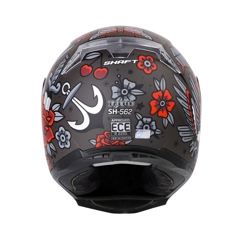 CASCO SHAFT SH-562 TATTOO MATE NEGRO ROJO