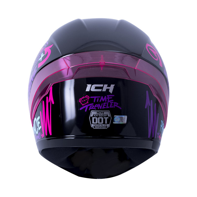 CASCO ICH ICH-501SP TIME TRAVEL NEGRO FUCSIA VISOR HUMO