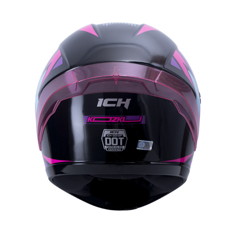 CASCO ICH ICH-501SP KOZKU NEGRO FUCSIA NEON VISOR HUMO