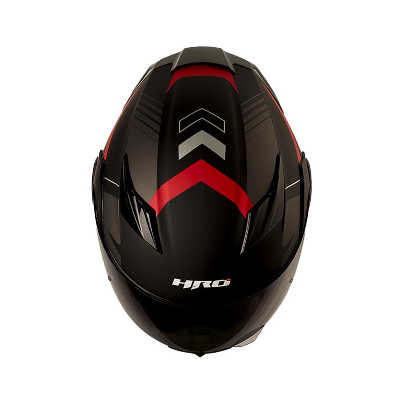CASCO HRO HRO-3400DV EVO SWAG MATE NEGRO ROJO VISOR HUMO