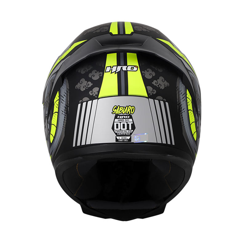 CASCO HRO HRO-511 SABURO MATE NEGRO AMARILLO NEON