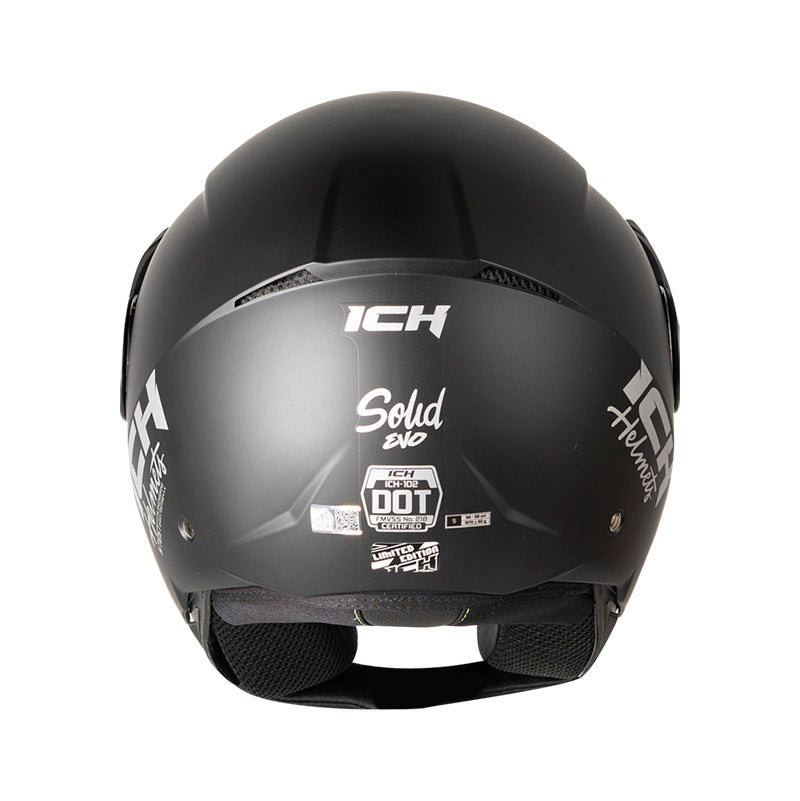 CASCO ICH-102 SOLID EVO MATE NEGRO PLATA VISOR HUMO