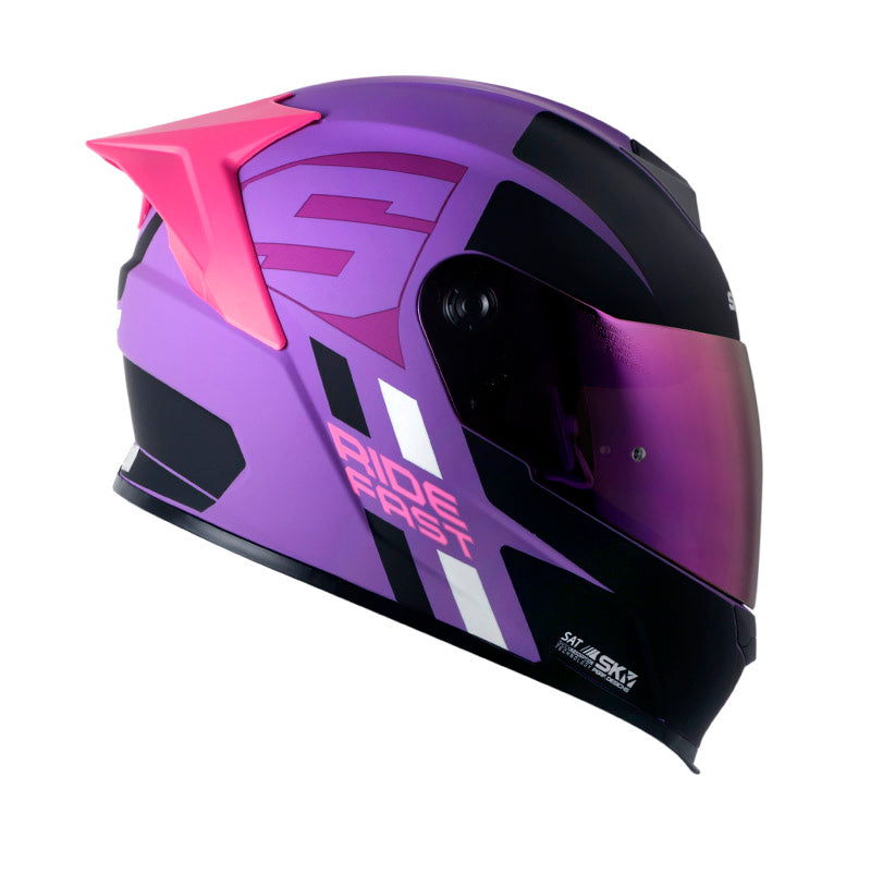 CASCO SHAFT SH-502 LUKE MATE MORADO NEGRO VISOR IRIDIUM