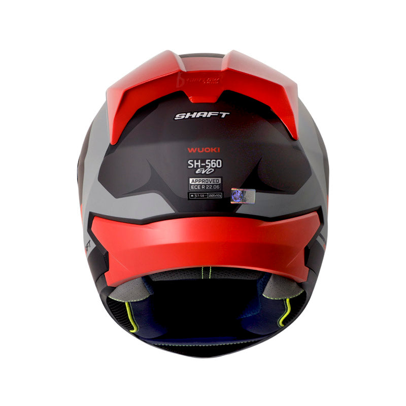 CASCO SHAFT SH-560 WUOKI GRIS OSCURO ROJO VISOR IRIDIUM