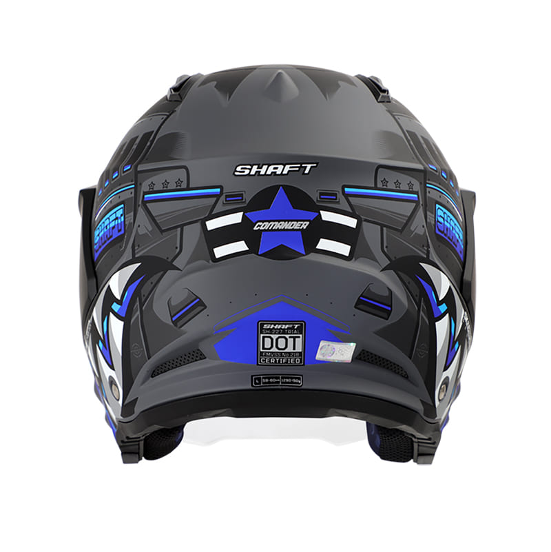 CASCO SHAFT SH-227 TRIAL COMANDER MATE GRIS AZUL