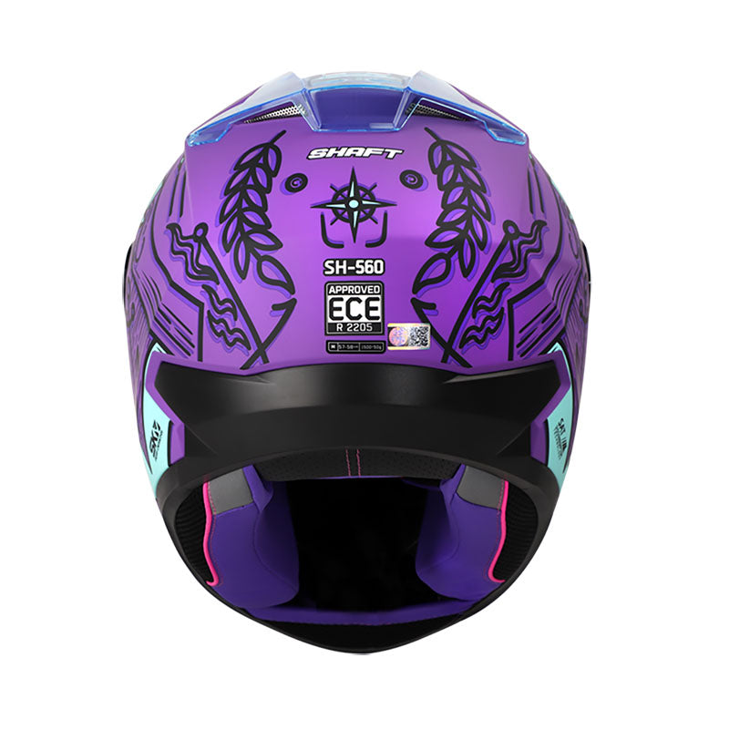 CASCO SHAFT SH-560 MARINE MATE MORADO TURQUESA VISOR HUMO