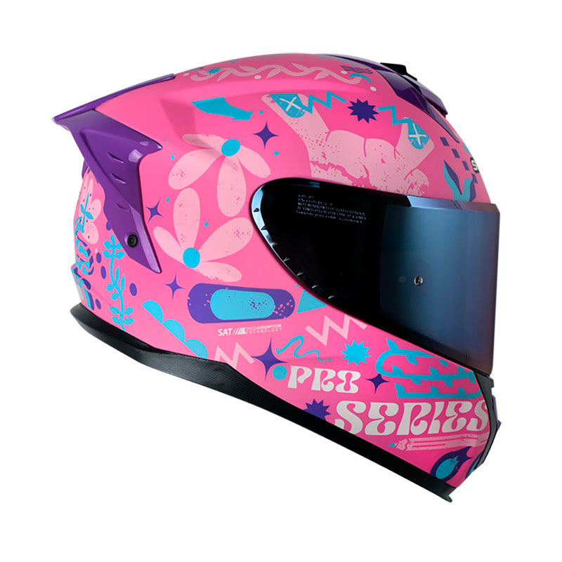 CASCO SHAFT SH-610EVO FINGERZ MATE FUCSIA ROSADO HUMO