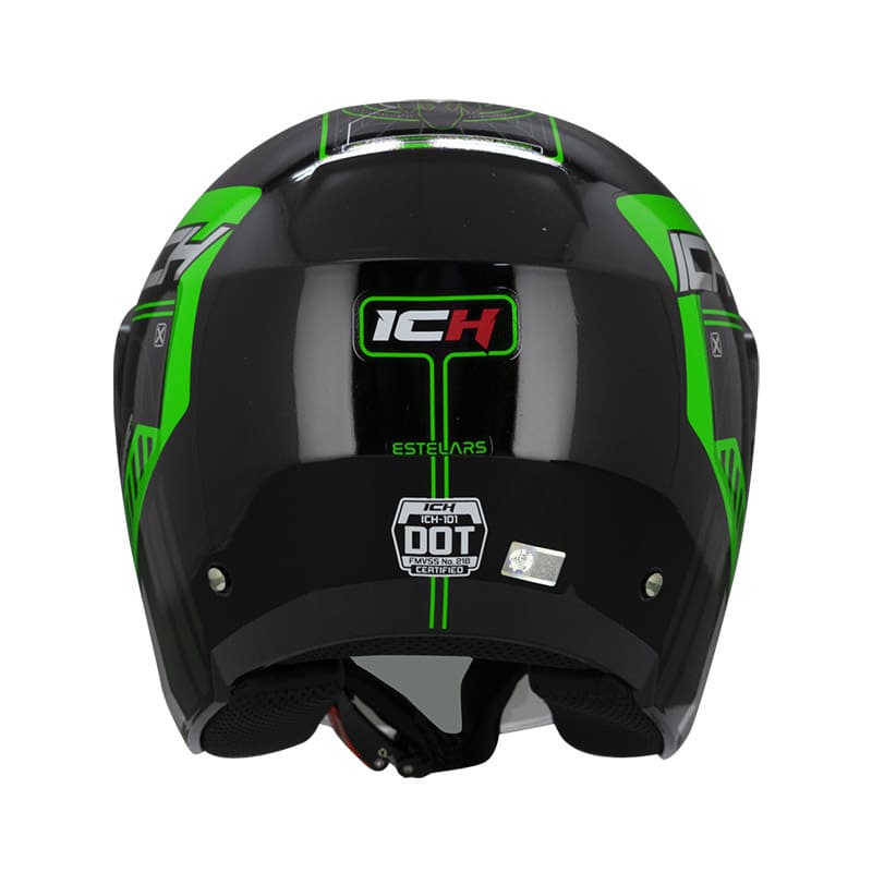 CASCO ICH ICH-101 STELARS NEGRO VERDE NEON