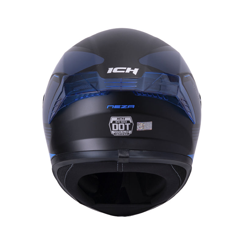 CASCO ICH-503 NEZA MATE NEGRO AZUL VISOR AZUL