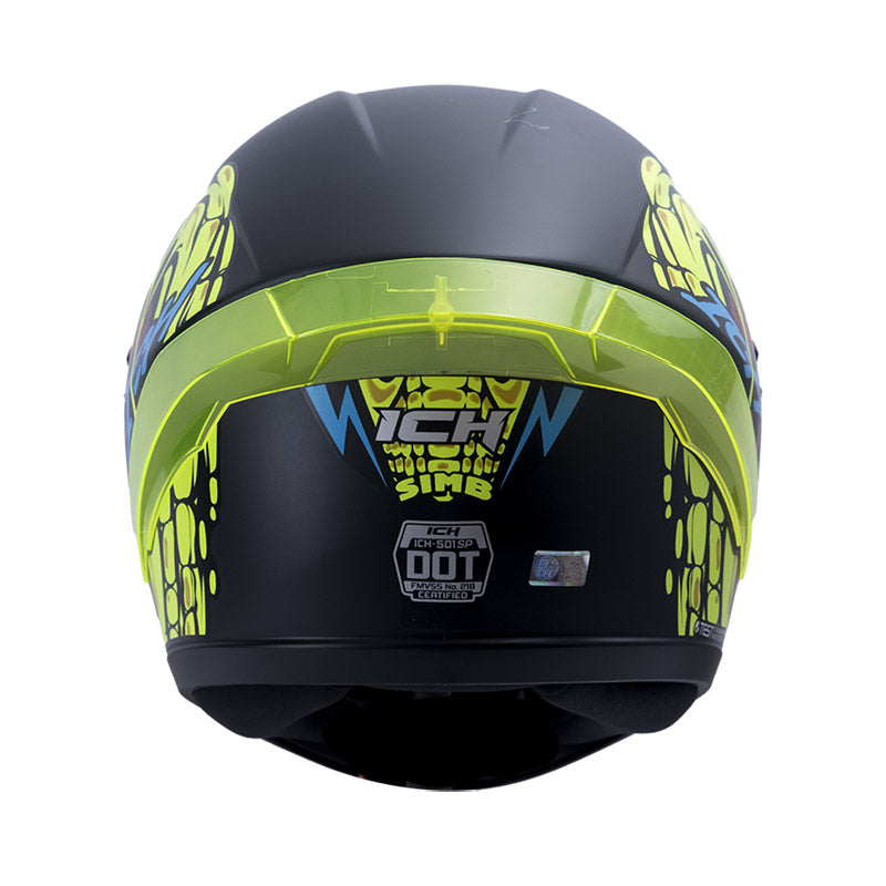 CASCO ICH ICH-501SP SIMB MATE NEGRO AMARILLO NEON VISOR HUMO