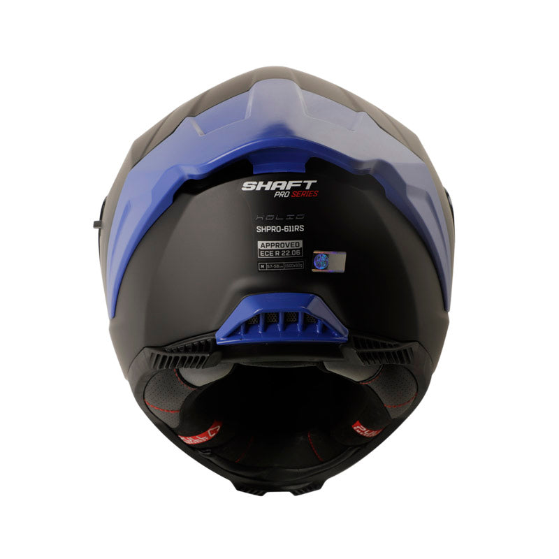 CASCO SHAFT SH-611RS PRO XOLID MATE NEGRO AZUL VISOR IRIDIUM