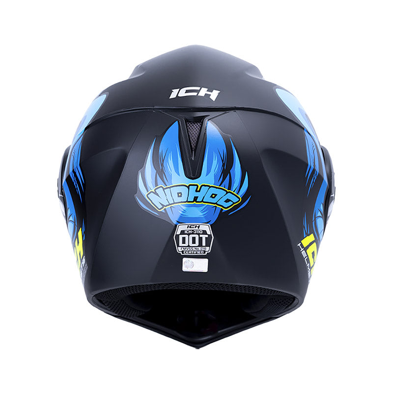 CASCO ICH ICH-3110DV NIDHOG MATE NEGRO AZUL VISOR RAMDON