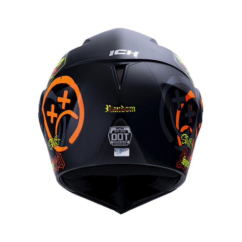 CASCO ICH ICH-3110DV RANDOM MATE NEGRO NARANJA NEON VISOR RD