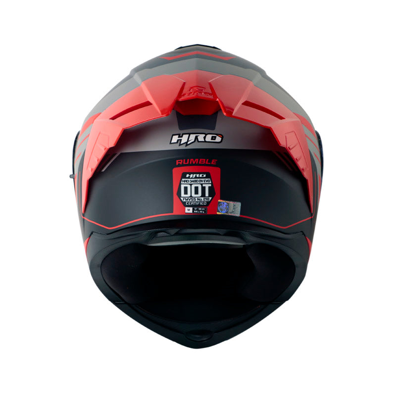 CASCO HRO HRO-3480DV EVO RUMBLE MATE GRIS ROJO VISOR IRIDIUM