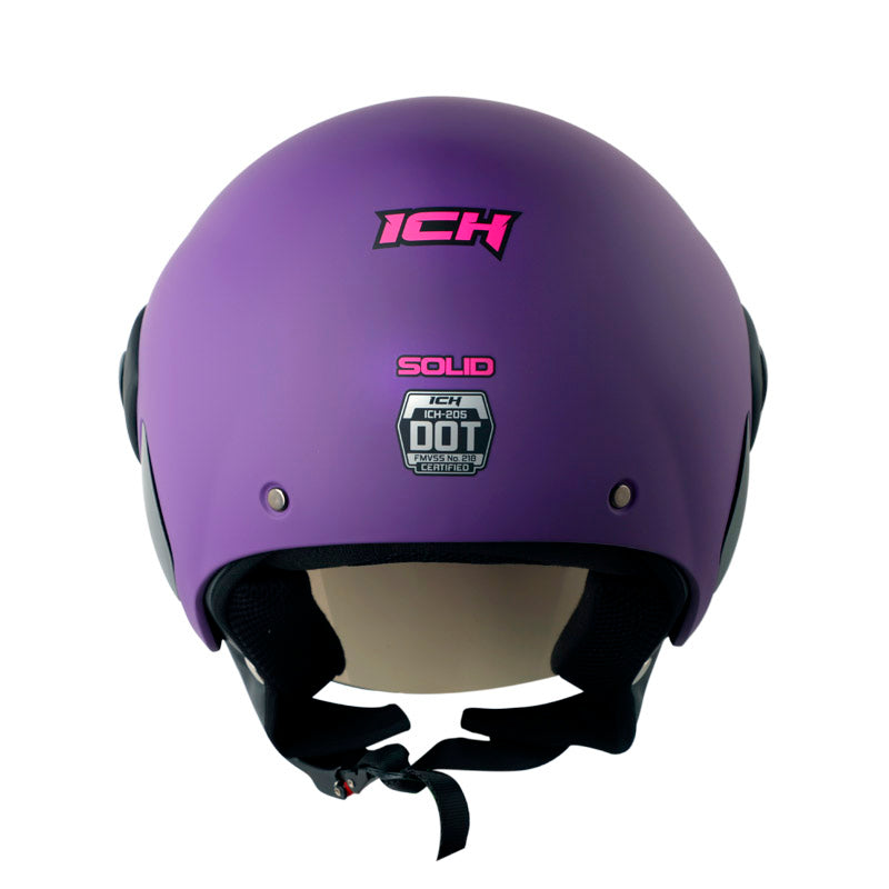 CASCO ICH ICH-205 SOLID MATE MORADO FUCSIA VISOR IRIDIUM AZUL