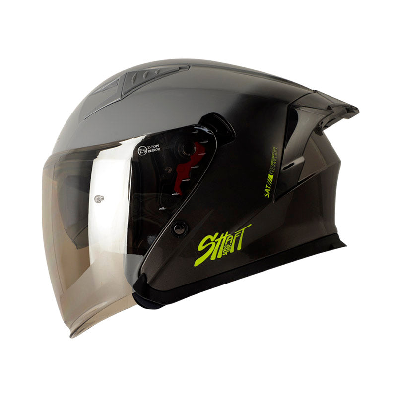 CASCO SHAFT SH-226SP SOLID SUNSET GRIS AMARILLO VISOR PLATA