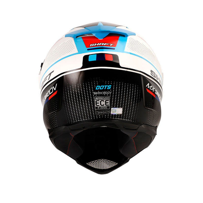 CASCO SHAFT SH-MX380DV DOTS BLANCO AZUL