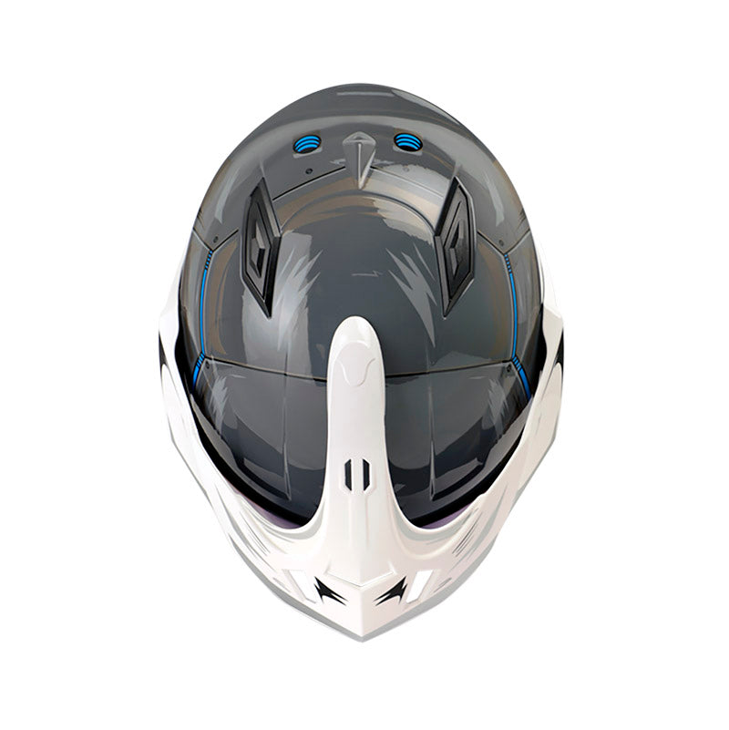 CASCO SHAFT SH-227 TRIAL DEFENDER GRIS BLANCO VISOR IRIDIUM