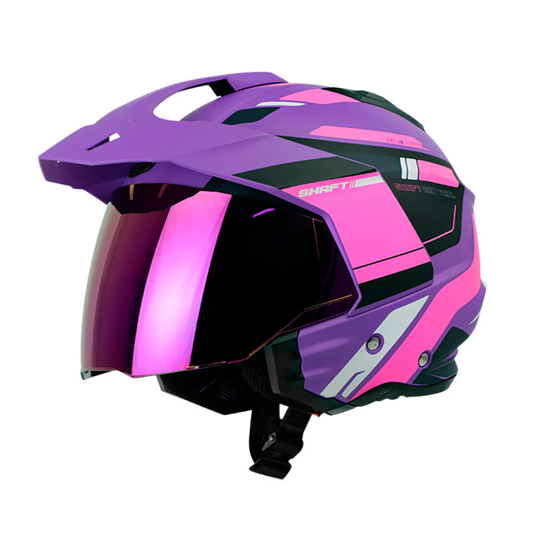 CASCO SHAFT SH-227 TRIAL VIC.DUAL MATE MORADO FUCSIA NEON