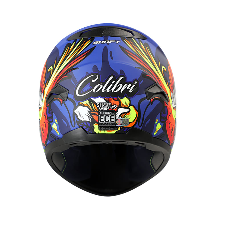 CASCO SHAFT SH-581EVO COLIBRI MATE AZUL AMARILLO NEON