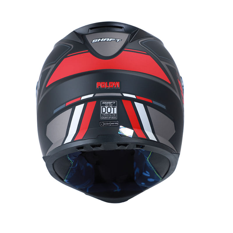 CASCO SHAFT SH-502 POLOYI MATE NEGRO ROJO