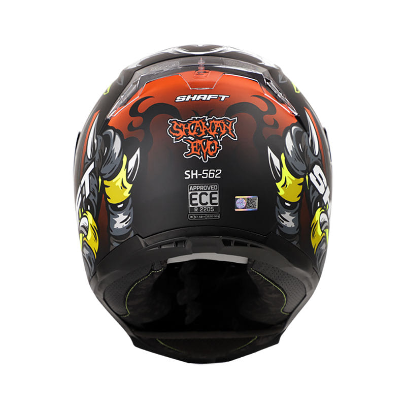 CASCO SHAFT SH-562 SHAMAN EVO MATE NEGRO NARANJA VISOR HUMO