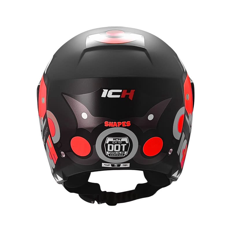 CASCO ICH ICH-101 SHAPES MATE NEGRO ROJO