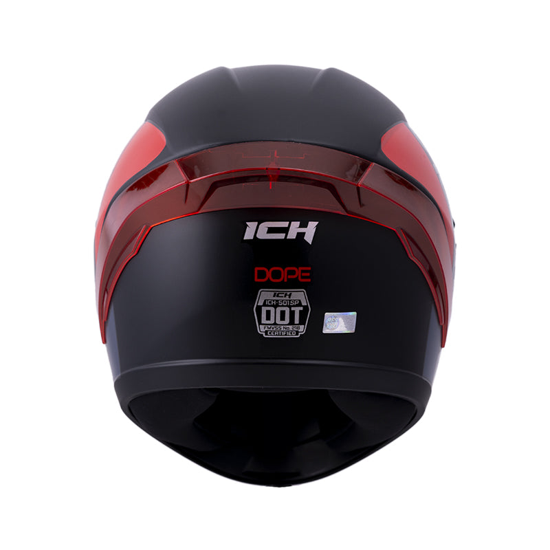 CASCO ICH ICH-501SP DOPE MATE NEGRO ROJO VISOR HUMO