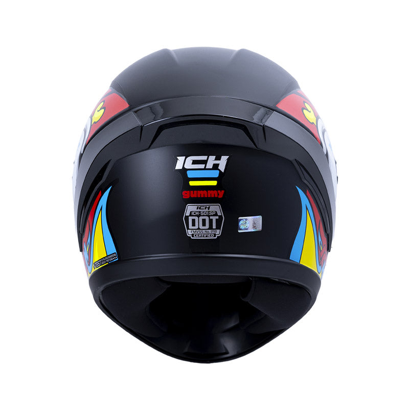 CASCO ICH ICH-501SP GUMMY MATE NEGRO ROJO VISOR HUMO