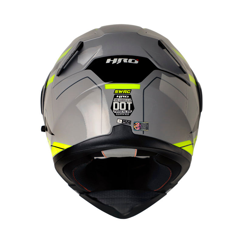CASCO HRO HRO-3400DV EVO SWAG GRIS AMARILLO NEON VISOR HUMO