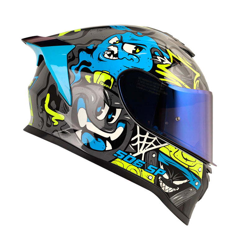 CASCO HRO HRO-506SP MISTERY GRIS OSCURO AMARILLO NEON