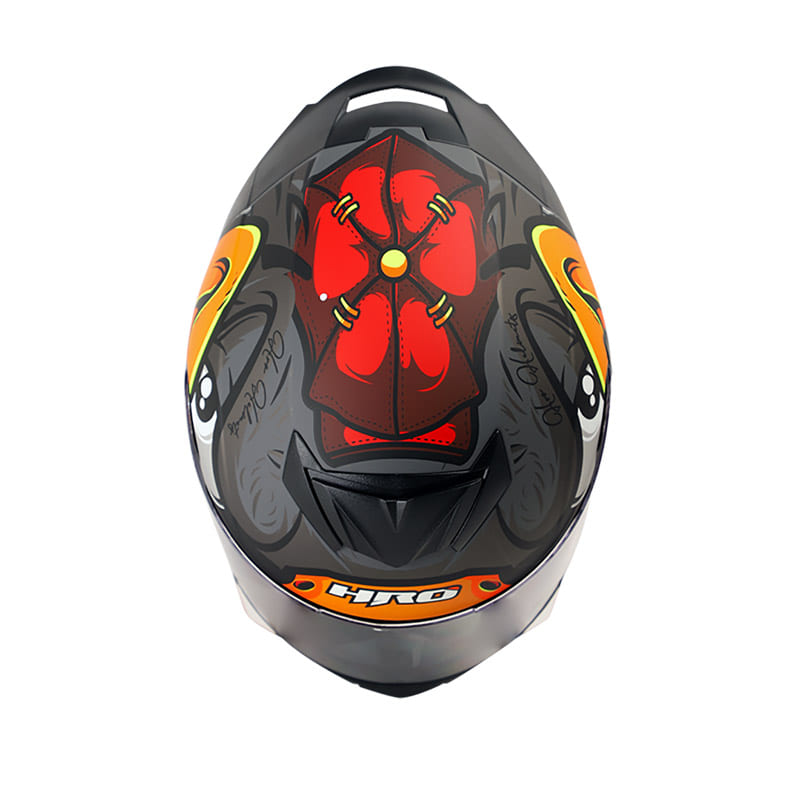 CASCO HRO HRO-511 CHULO MATE GRIS NARANJA NEON