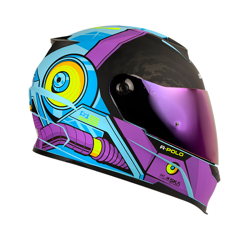 CASCO SHAFT SH-502 STEP MATE AZUL MORADO VISOR IRIDIUM