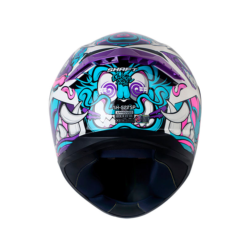 CASCO SHAFT SH-522SP COMIC MONSTER EVO BLANCO MORADO HUMO