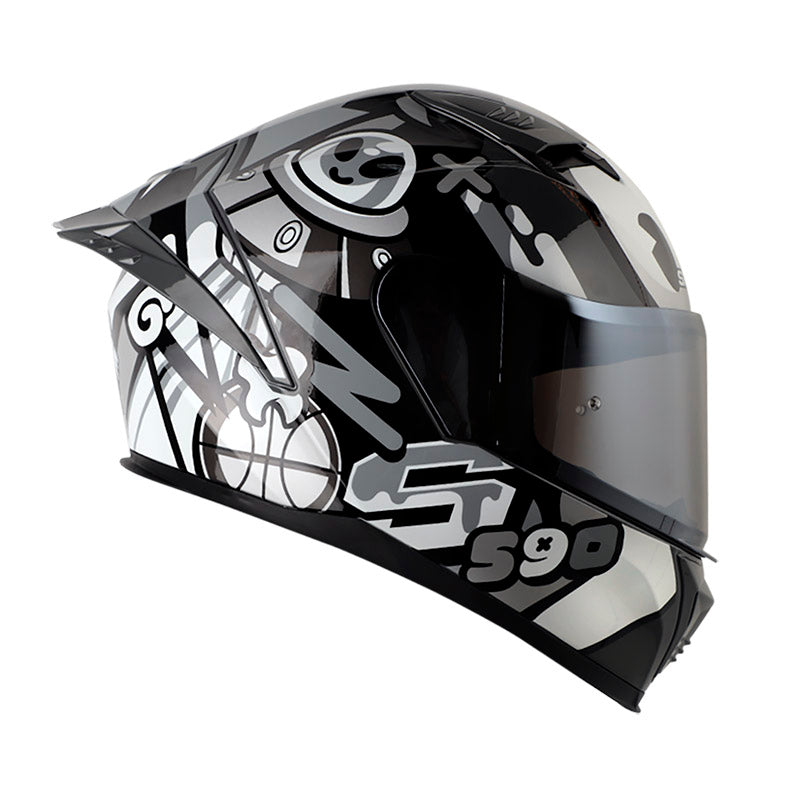 CASCO SHAFT SH-590SR RANDOME GRIS PLATA VISOR PLATA