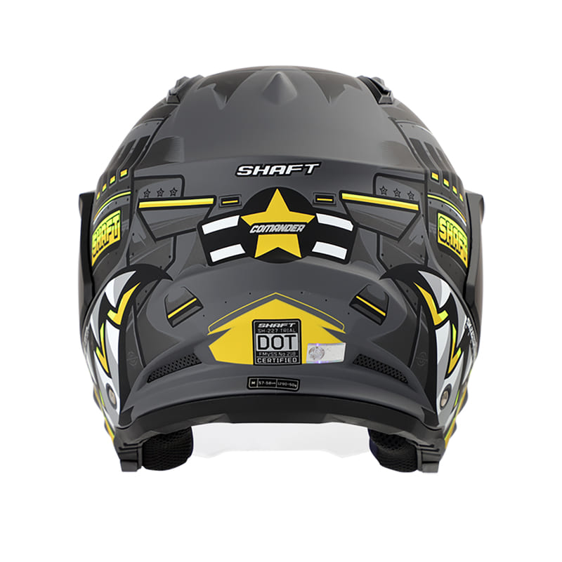 CASCO SHAFT SH-227 TRIAL COMANDER MATE GRIS AMARILLO NEON