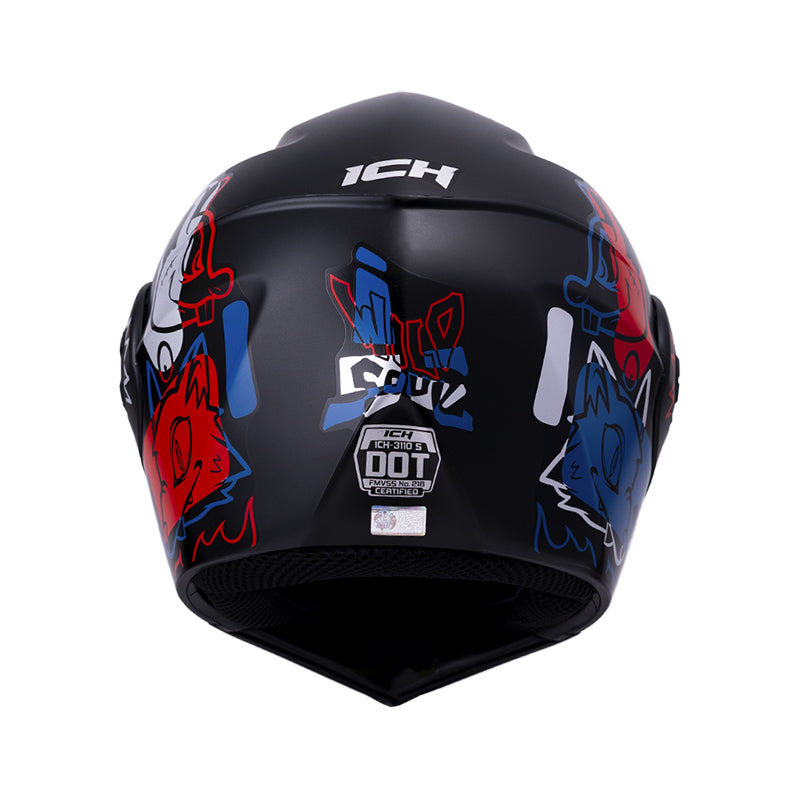 CASCO ICH ICH-3110S WILD SOUL MATE NEGRO ROJO