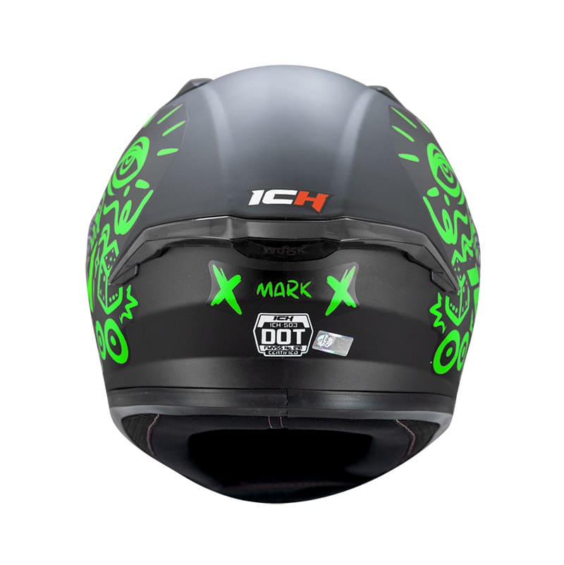 CASCO ICH ICH-503SP MARK MATE NEGRO VERDE NEON