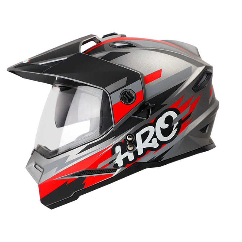 CASCO HRO HRO-MX330DV RUDE MATE NEGRO ROJO