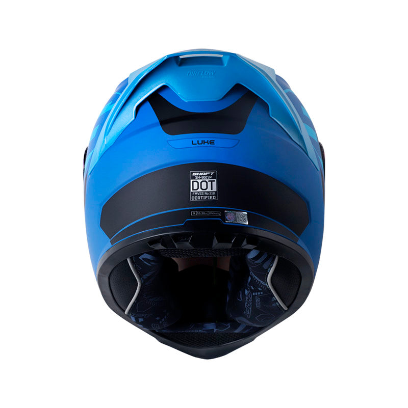 CASCO SHAFT SH-502 LUKE MATE AZUL NEGRO VISOR IRIDIUM AZUL
