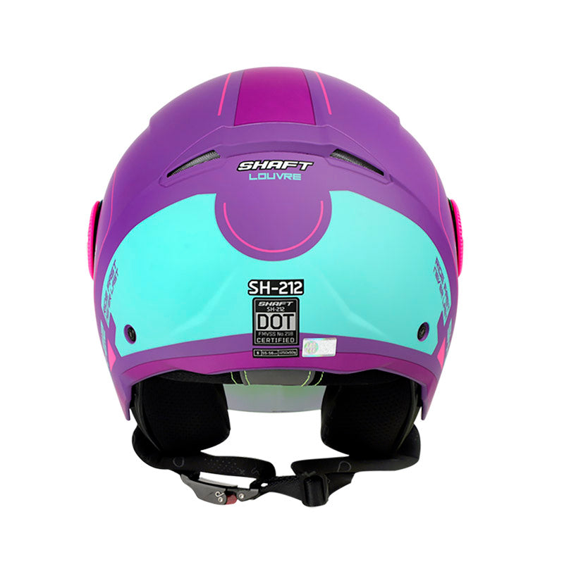 CASCO SHAFT SH-212 LOUVRE MATE MORADO TURQUESA VISOR HUMO