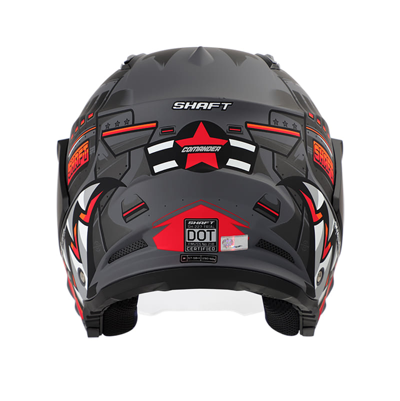 CASCO SHAFT SH-227 TRIAL COMANDER MATE GRIS NARANJA NEON