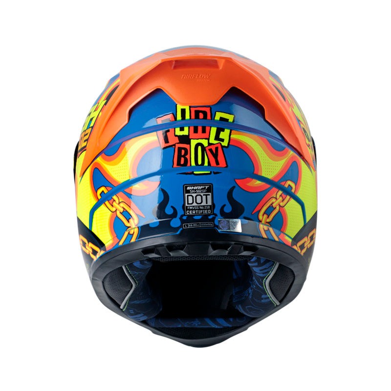 CASCO SHAFT SH-502SP FIRE BOY AZUL NARANJA NEON IRIDIUM